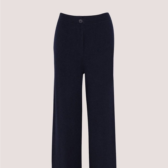 Navy High Waist Cashmere Carpenter Pant from NAKEDCASHMERE - Picture 2 of 11